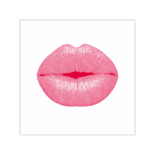 Rode lipstickus zelfinktende stempel