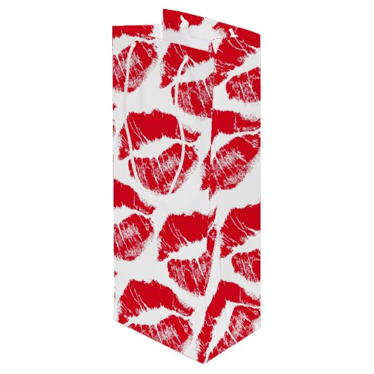 rode lipstickussen wijn cadeautas (Achterkant Gekanteld)