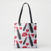 Rode lipstokken tote bag (Voorkant)