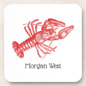  rode lobster #1 Tekening Bier Onderzetter (Voorkant)