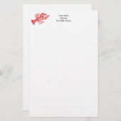  rode lobster #1 Tekening Briefpapier (Voorkant / Achterkant)