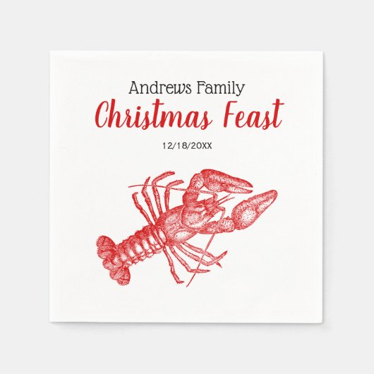  rode lobster #1 Tekening Servet (Voorkant)