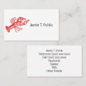  rode lobster #1 Tekening Visitekaartje (Voorkant / Achterkant)