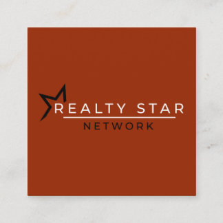 Rode logo met rode banner vierkante visitekaartje