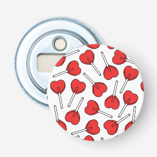 Rode Lolly's, Hart Lolly's, Lolly Sticker Button Flesopener