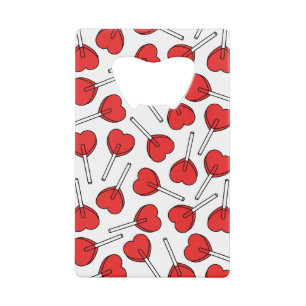 Rode Lolly's, Hart Lolly's, Lolly Sticker Kredietkaart Flessenopener