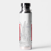 Rode Londense telefooncel Skyline Waterfles (Links)