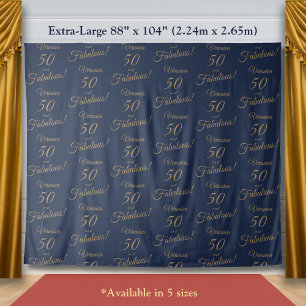 Rode Loper & Herhaal Goud Navy 50 Fabulous Verjaar Wandkleed