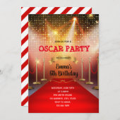 Rode loper verjaardag uitnodiging (Voorkant / Achterkant)