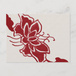 Rode Lotus Flower Briefkaart