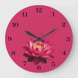Rode Lotus wandklok Grote Klok