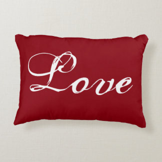 Rode "Love" kussen met Damask Back