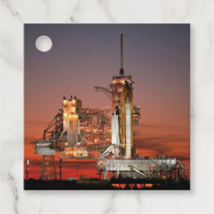 Rode lucht bij de lancering van Spaceshuttle Atlan Bedankjes Labels