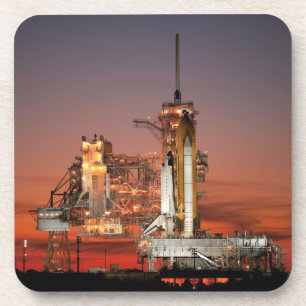 Rode lucht bij de lancering van Spaceshuttle Atlan Bier Onderzetter