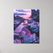 Rode lucht en rotsen canvas afdruk (Voorkant)