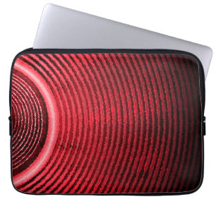 Rode luidspreker en geluidsgolven laptop sleeve
