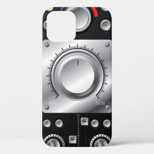 Rode luidsprekers met versterker- en bedieningskno iPhone 12 hoesje