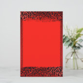 Rode Luipaardprint Briefpapier (Staand voorkant)