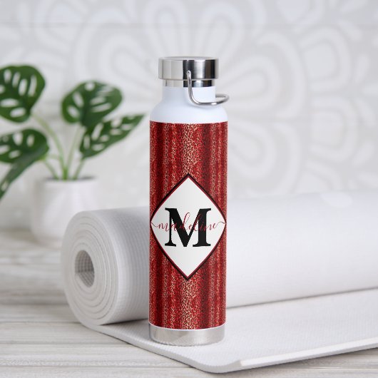 Rode luipaardprint persoonlijk waterfles (Yoga)