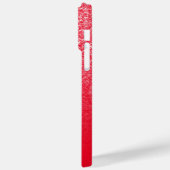 Rode Luxe Glitter en Ombre Case-Mate iPhone Case (Achterkant / Links)