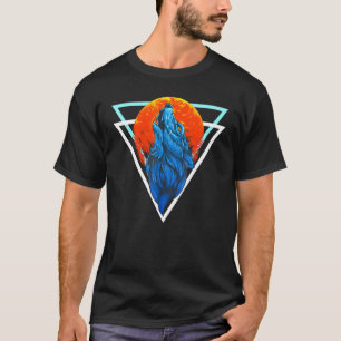 Rode Maan Bos Predator Huilende Dierlijke Wolf T-shirt