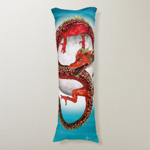 Rode Maan Draak Hemelse Fantasie Kunst Lichaamskussen