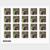Rode Maan Opkomend Vierkante Sticker (Vel)