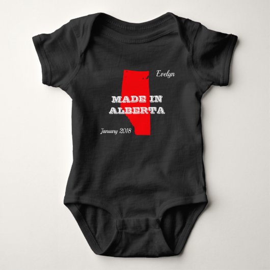 Rode Made in Alberta Baby Bodysuit (Voorkant)