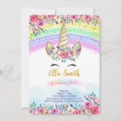 Rode Magische Eenhoorn Uitnodiging (Voorkant)