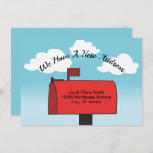 Rode Mailbox Wijziging van adres 4x6 Flat Note Kaa Notitiekaartje (Voorkant / Achterkant)