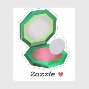 Rode make-up in groene compact sticker