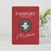Rode Malediven Paspoort Bewaar de datum Save The Date (Staand voorkant)