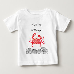Rode Mandala Krab en Golven T-Shirt