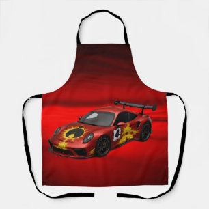 Rode Mandelbrot raceauto Schort