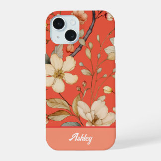 Rode Mango Spring Wild Flower iPhone Case 15 Hoesje