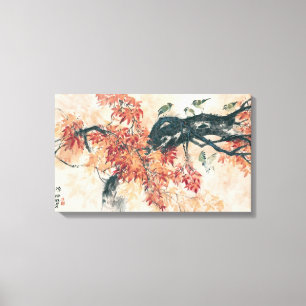 Rode mantels canvas afdruk