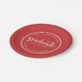 Rode Manuscript en Witte Stripes Afstuderen Afstud Papieren Bordje (Gekanteld)