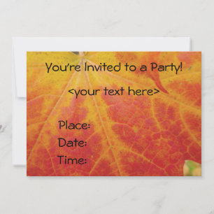 Rode Maple Leaf Party Invitation Kaart