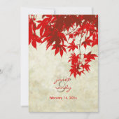 RODE MAPLE WEDING INVITATIES KAART (Voorkant)