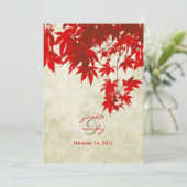 RODE MAPLE WEDING INVITATIES KAART (Staand voorkant)