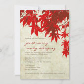 RODE MAPLE WEDING INVITATIES KAART (Achterkant)