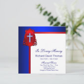 Rode Marine Blauw Kruis in liefdevolle herinnering Kaart (Staand voorkant)