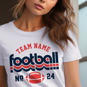 Rode marine retro voetbalteam nummer Tri-Blend shirt