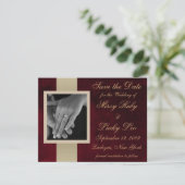 Rode Marmeren Save the Date Aankondiging (Staand voorkant)