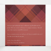 Rode Maroon Geruite 7 Foto Kruis Prettig Kerstfees Drieluik Wenskaart (Binnenkant midden)