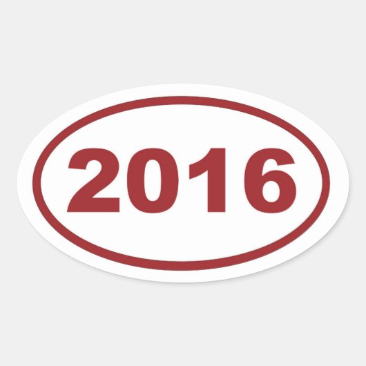Rode maroon van 2016 ovale sticker (Voorkant)