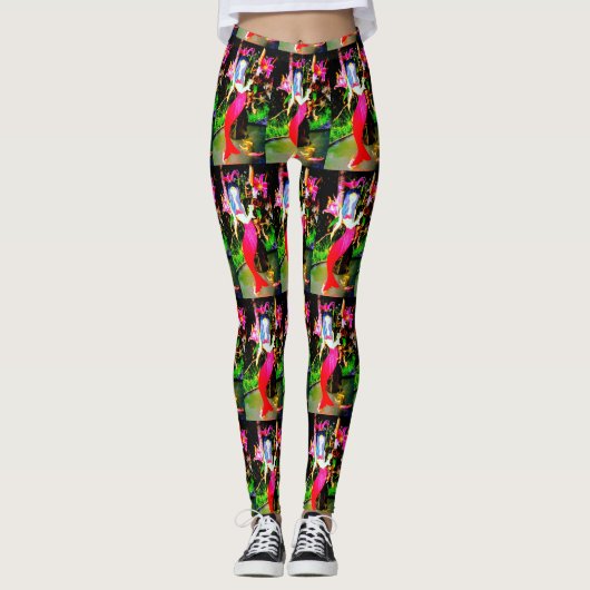 rode martini zeemeerminnen leggings (Voorkant)