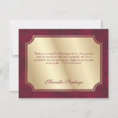 Rode Masquerade Masker Elegante Quinceanera Bedankkaart (Achterkant)