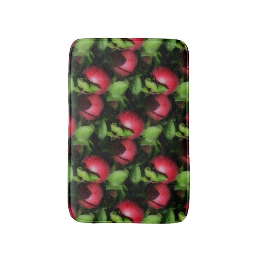 Rode McIntosh-appels op het patroon van de Natuur  Badmat (Voorkant Verticaal)