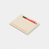 Rode mechanische potlood post-it® notes (Schuin)